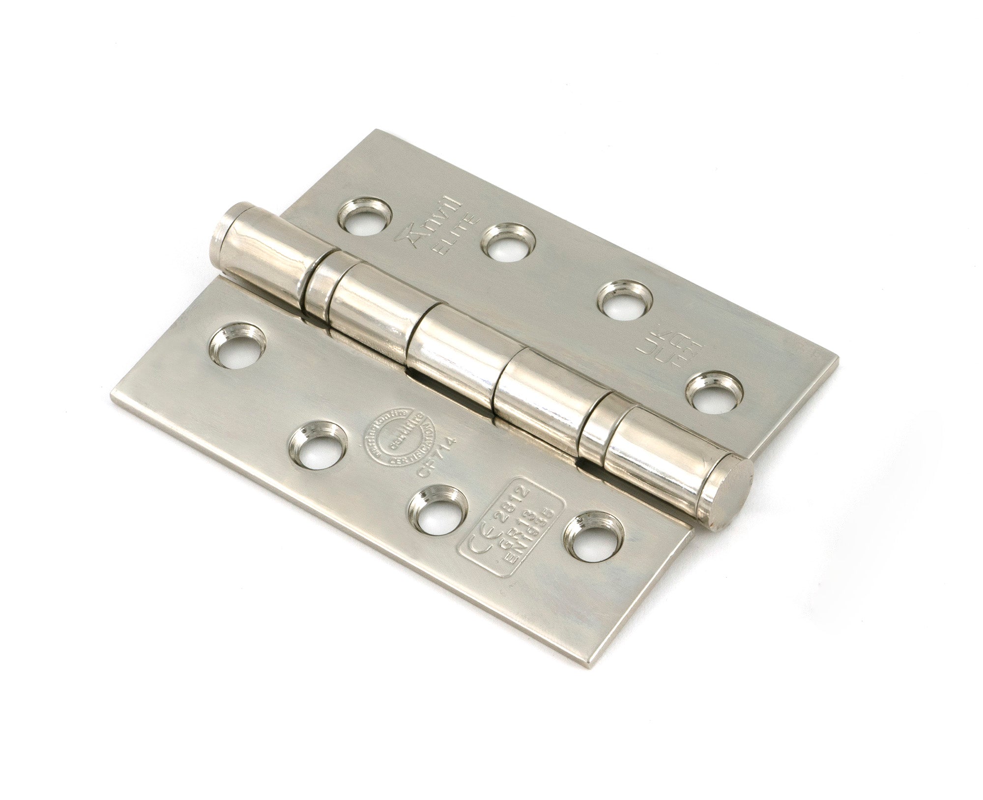 Polished Nickel 4" Ball Bearing Butt Hinge (pair) ss
