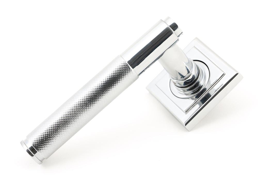 Polished Chrome Brompton Lever on Rose Set (Square) - Unsprung