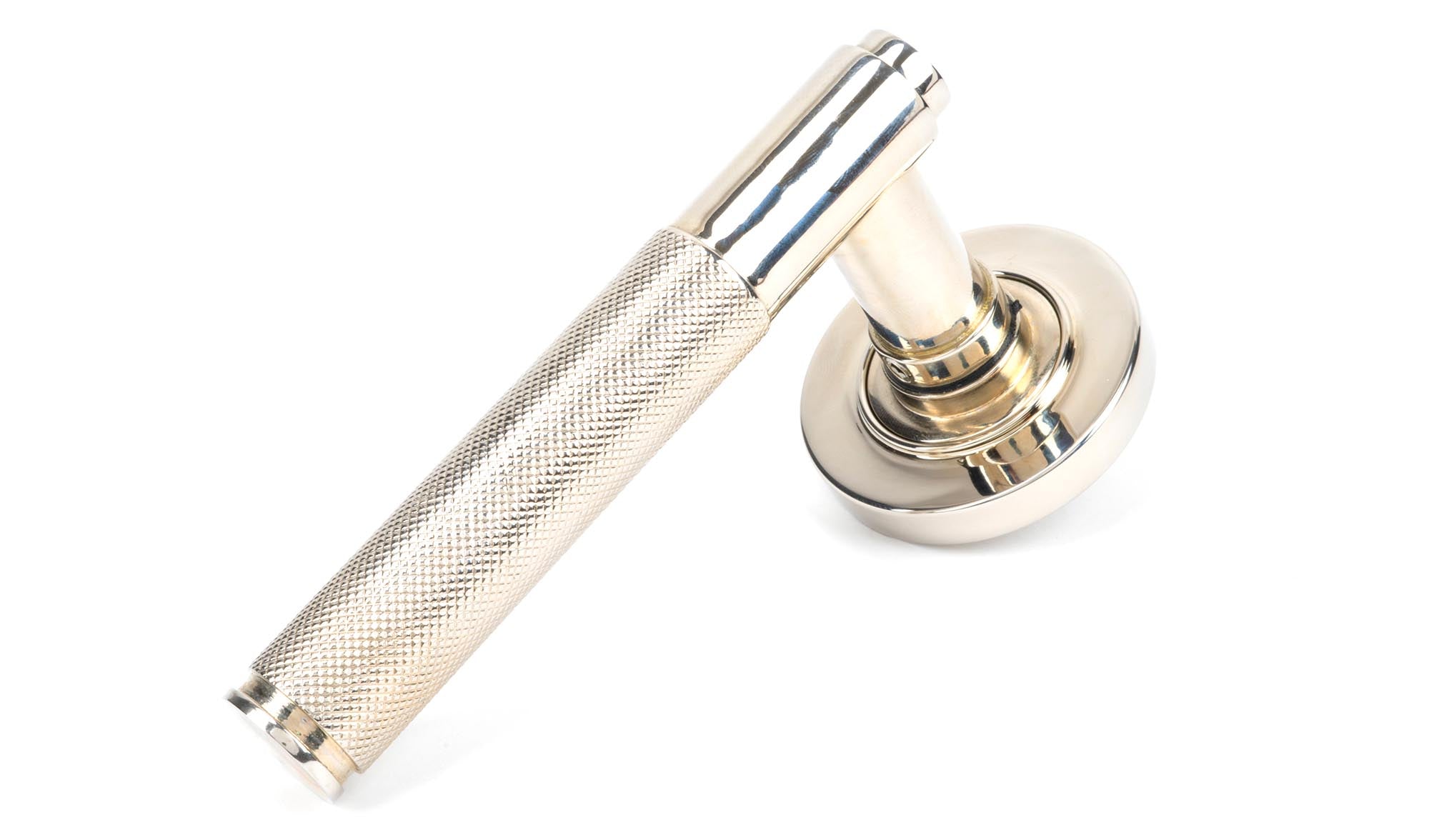 Polished Nickel Brompton Lever on Rose Set (Plain) - Unsprung