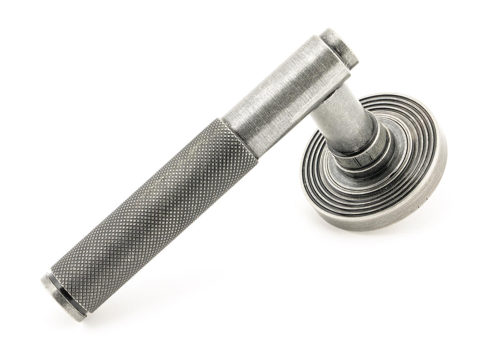 Pewter Brompton Lever on Rose Set (Beehive) - Unsprung