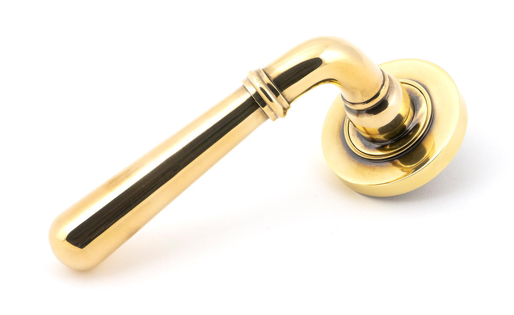 Aged Brass Newbury Lever on Rose Set (Plain) - Unsprung