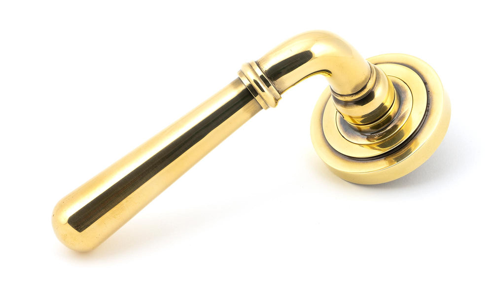 Aged Brass Newbury Lever on Rose Set (Art Deco) - Unsprung