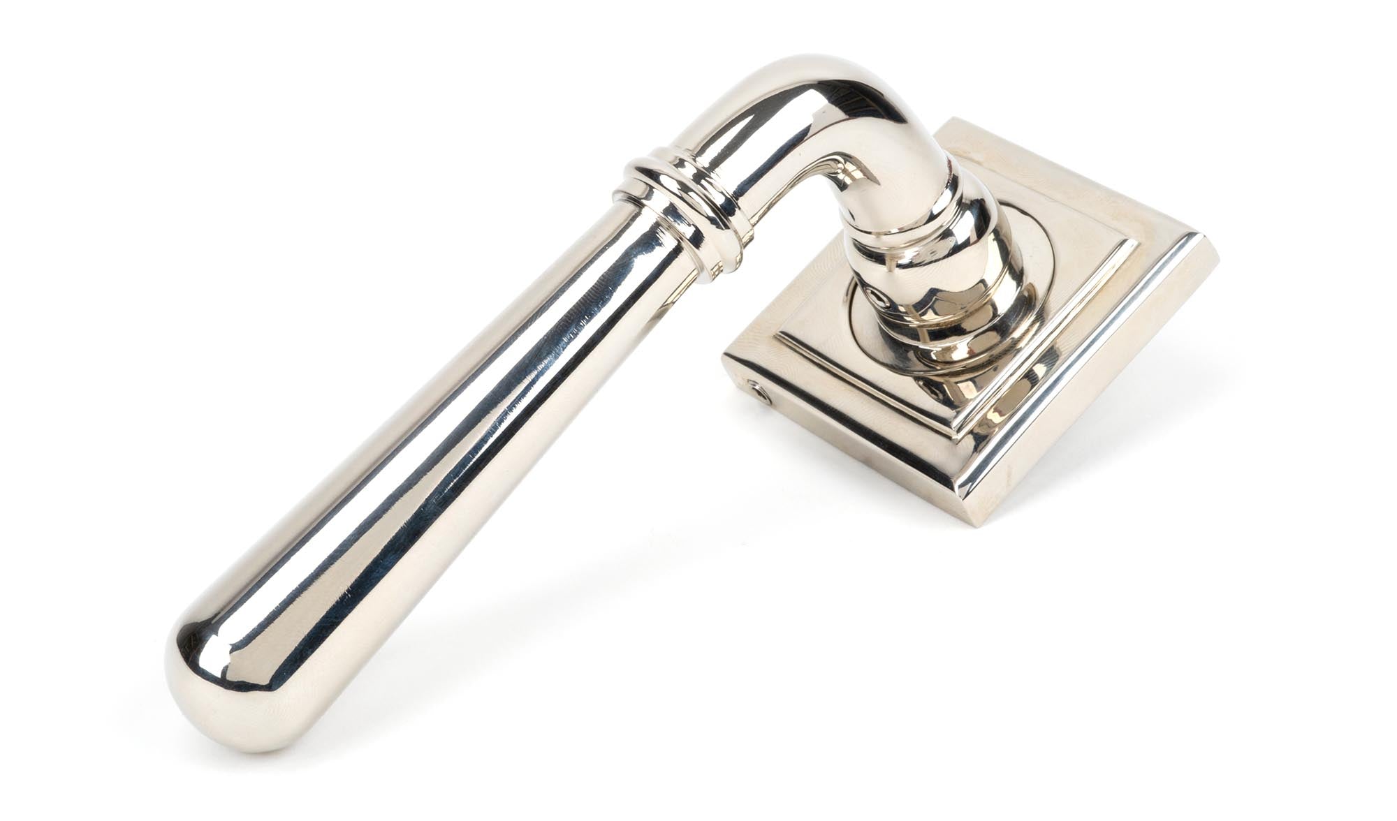 Polished Nickel Newbury Lever on Rose Set (Square) - Unsprung