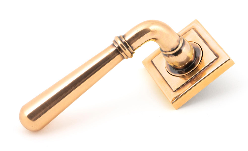 Polished Bronze Newbury Lever on Rose Set (Square) - Unsprung