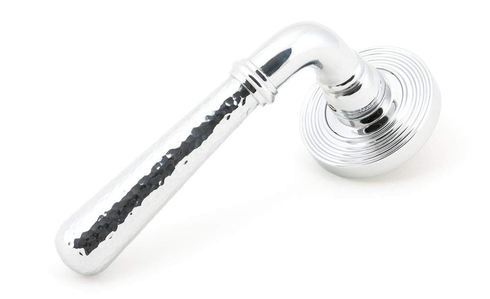 Polished Chrome Hammered Newbury Lever on Rose Set (Beehive) - Unsprung