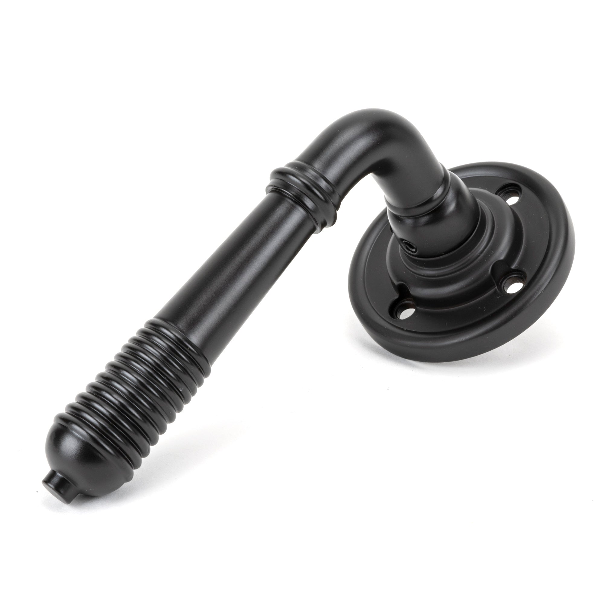 Aged Bronze Reeded Lever on Rose Set - Unsprung