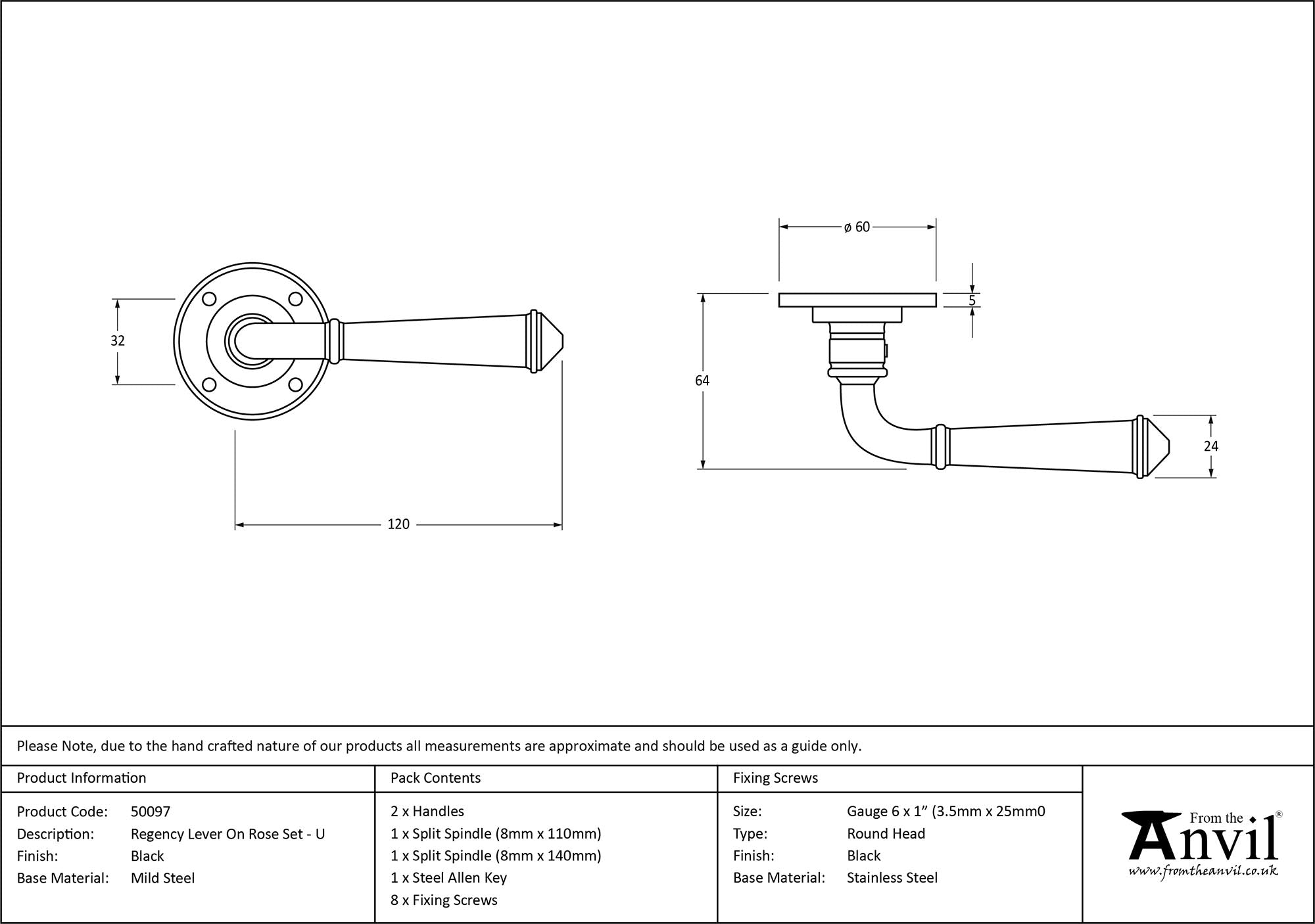 Regency Lever on Rose Set