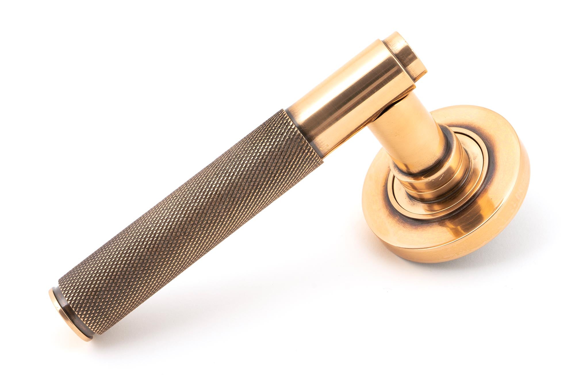 Polished Bronze Brompton Lever on Rose Set (Plain) - Unsprung