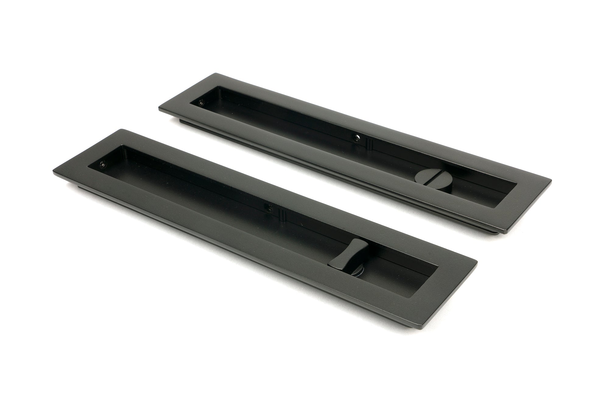 Aged Bronze 250mm Plain Rectangular Pull - Privacy Set