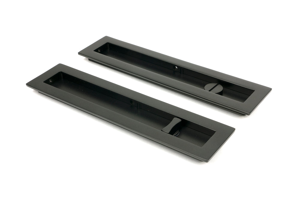 Aged Bronze 250mm Plain Rectangular Pull - Privacy Set