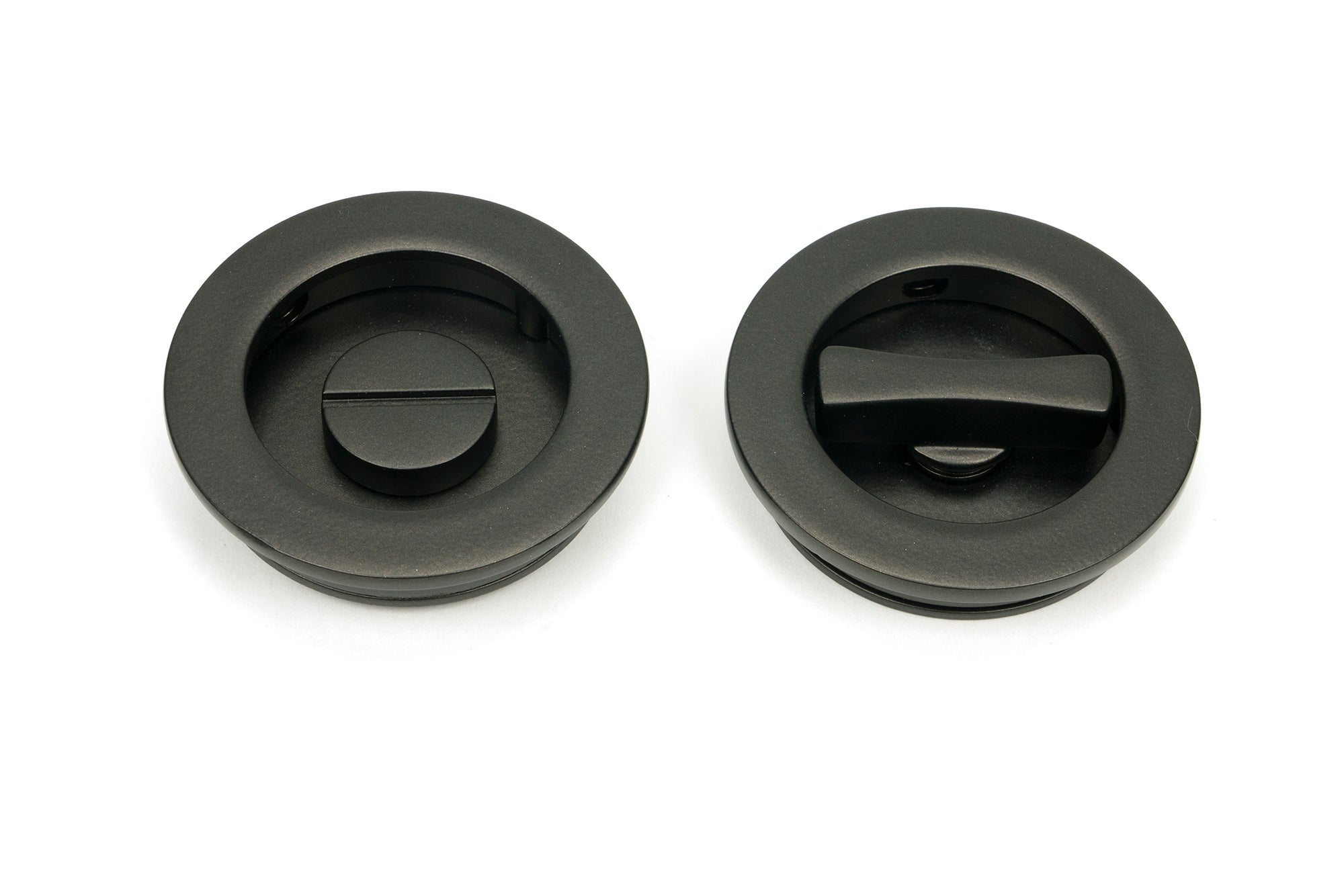 Aged Bronze 60mm Plain Round Pull - Privacy Set