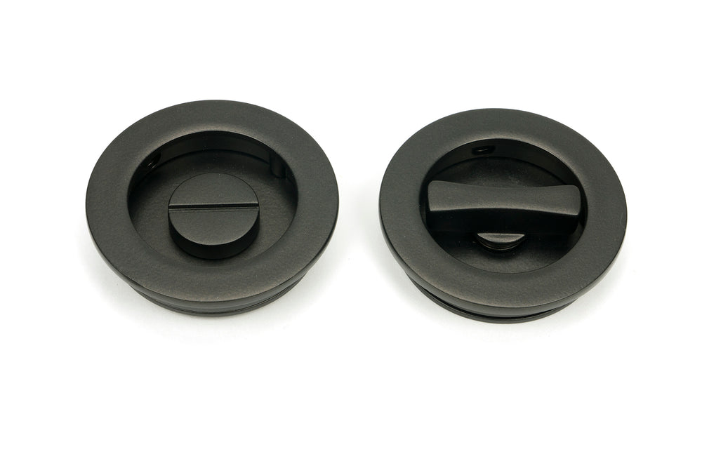 Aged Bronze 60mm Plain Round Pull - Privacy Set