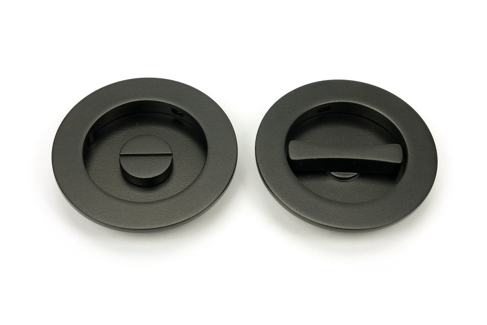 Aged Bronze 75mm Plain Round Pull - Privacy Set