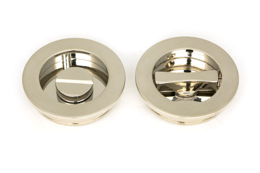 Polished Nickel 60mm Plain Round Pull - Privacy Set