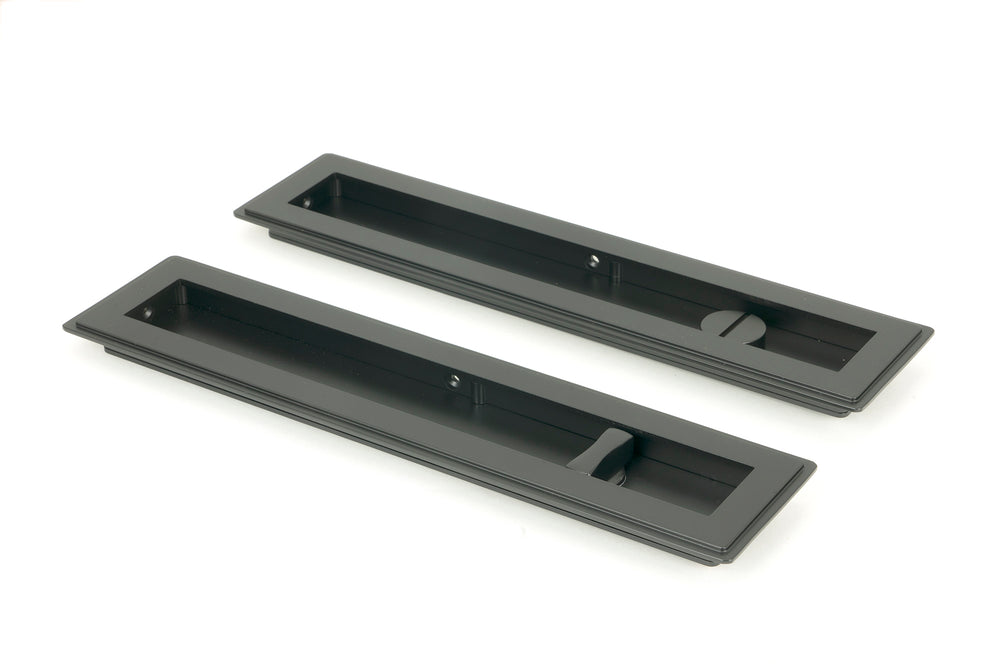 Matt Black 250mm Art Deco Rectangular Pull - Privacy Set