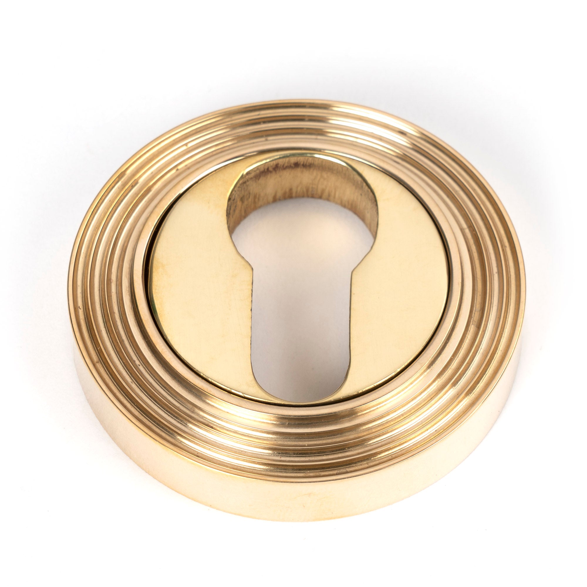 Polished Brass Round Euro Escutcheon (Beehive)