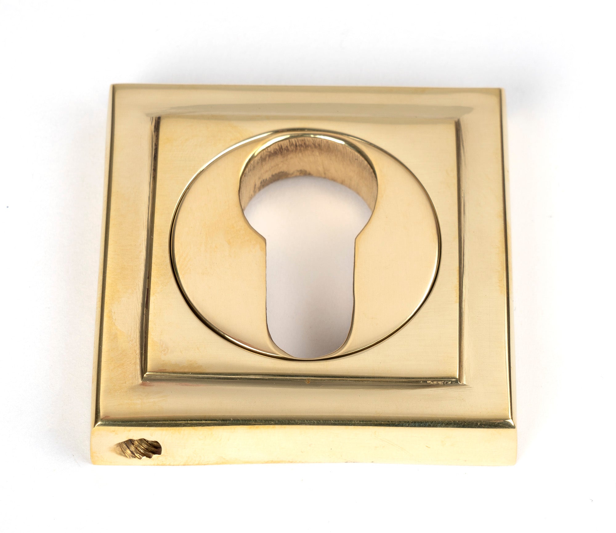 Polished Brass Round Euro Escutcheon (Square)