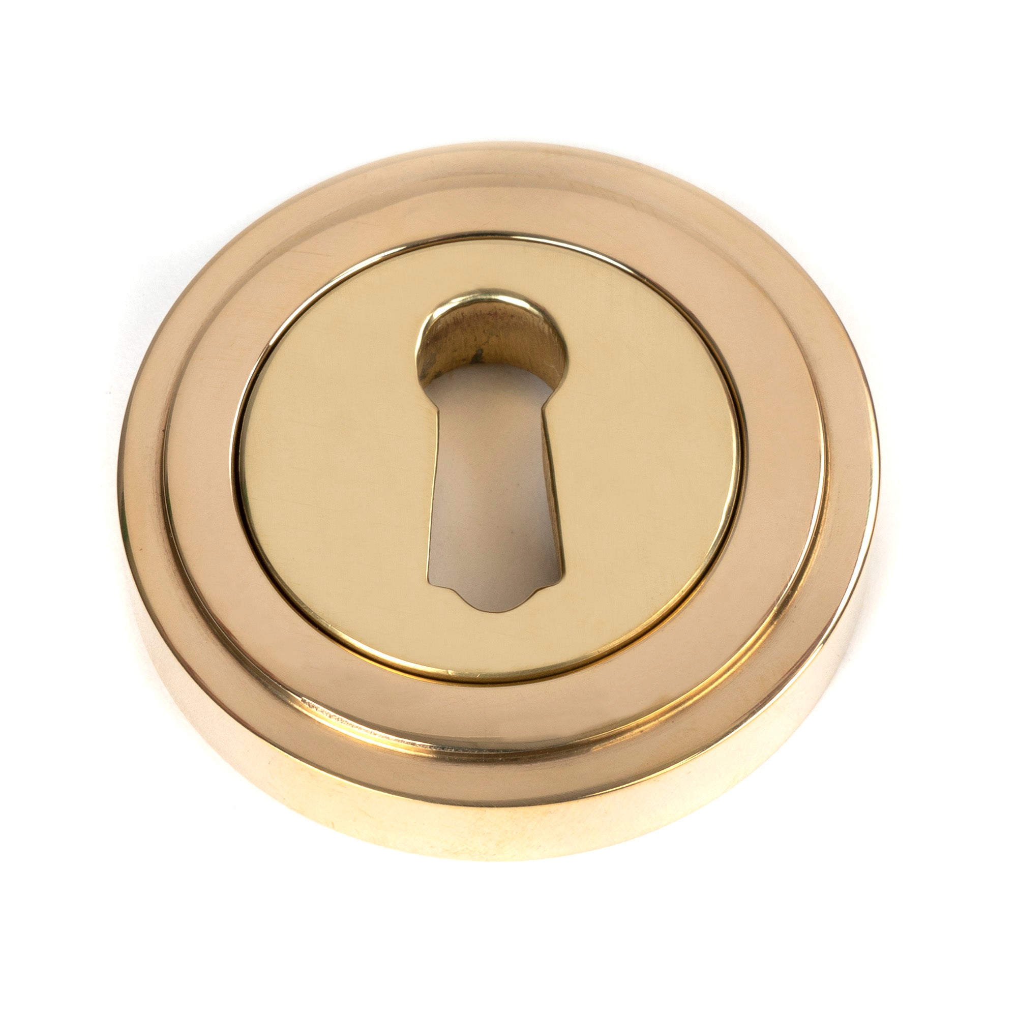 Polished Brass Round Escutcheon (Art Deco)