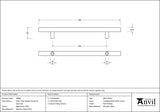 T Bar Handle Secret Fix 32mm dia