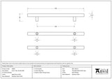 T Bar Handle B2B Fix 32mm dia