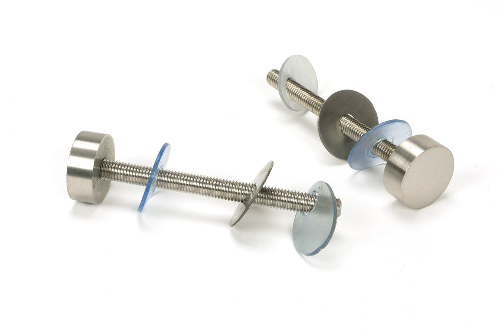 Satin SS (304) 100mm Bolt Fixings for T Bar (2) - Offset