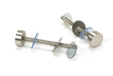 Satin SS (304) 100mm Bolt Fixings for T Bar (2) - Offset