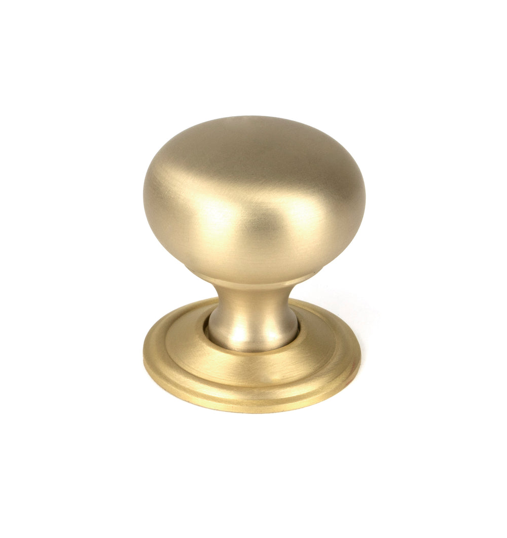 Satin Brass Mushroom Cabinet Knob 32mm