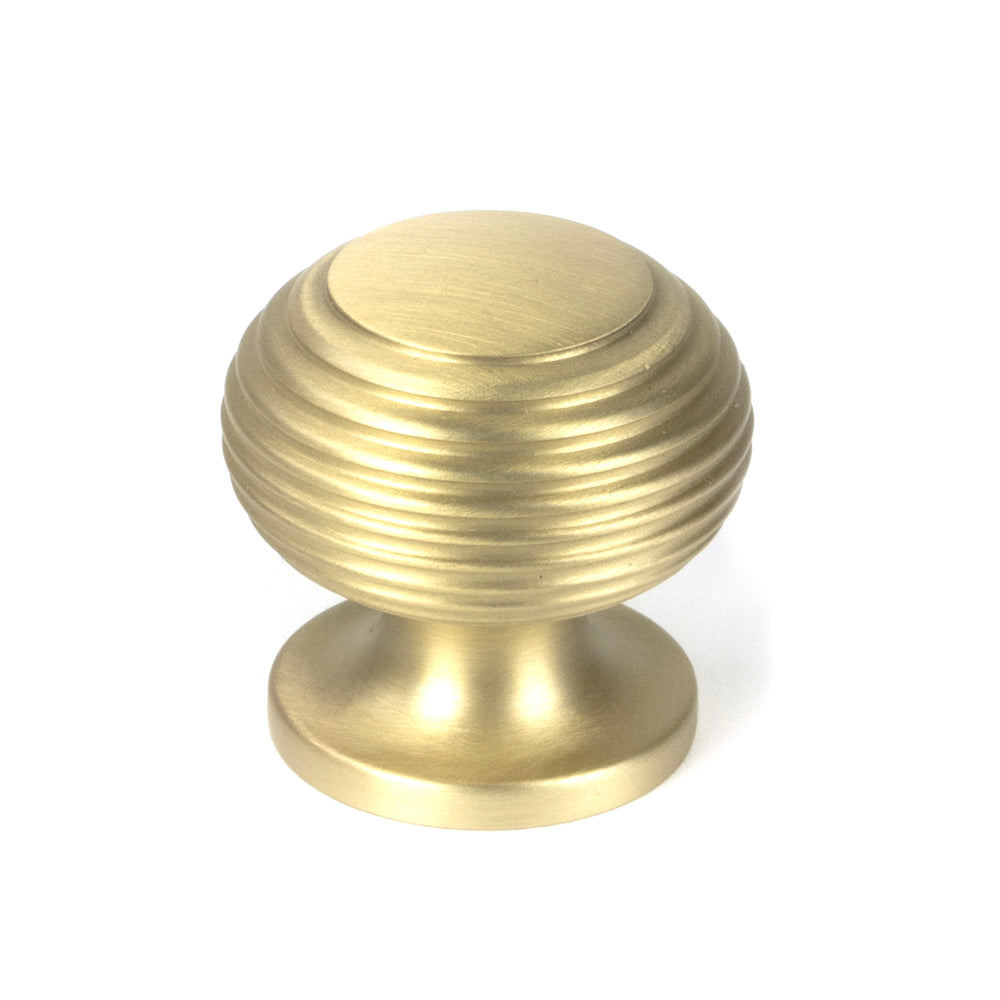 Satin Brass Beehive Cabinet Knob 30mm