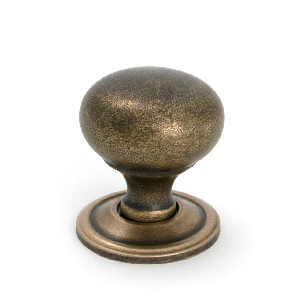 Burnished Brass Mushroom Cabinet Knob 32mm