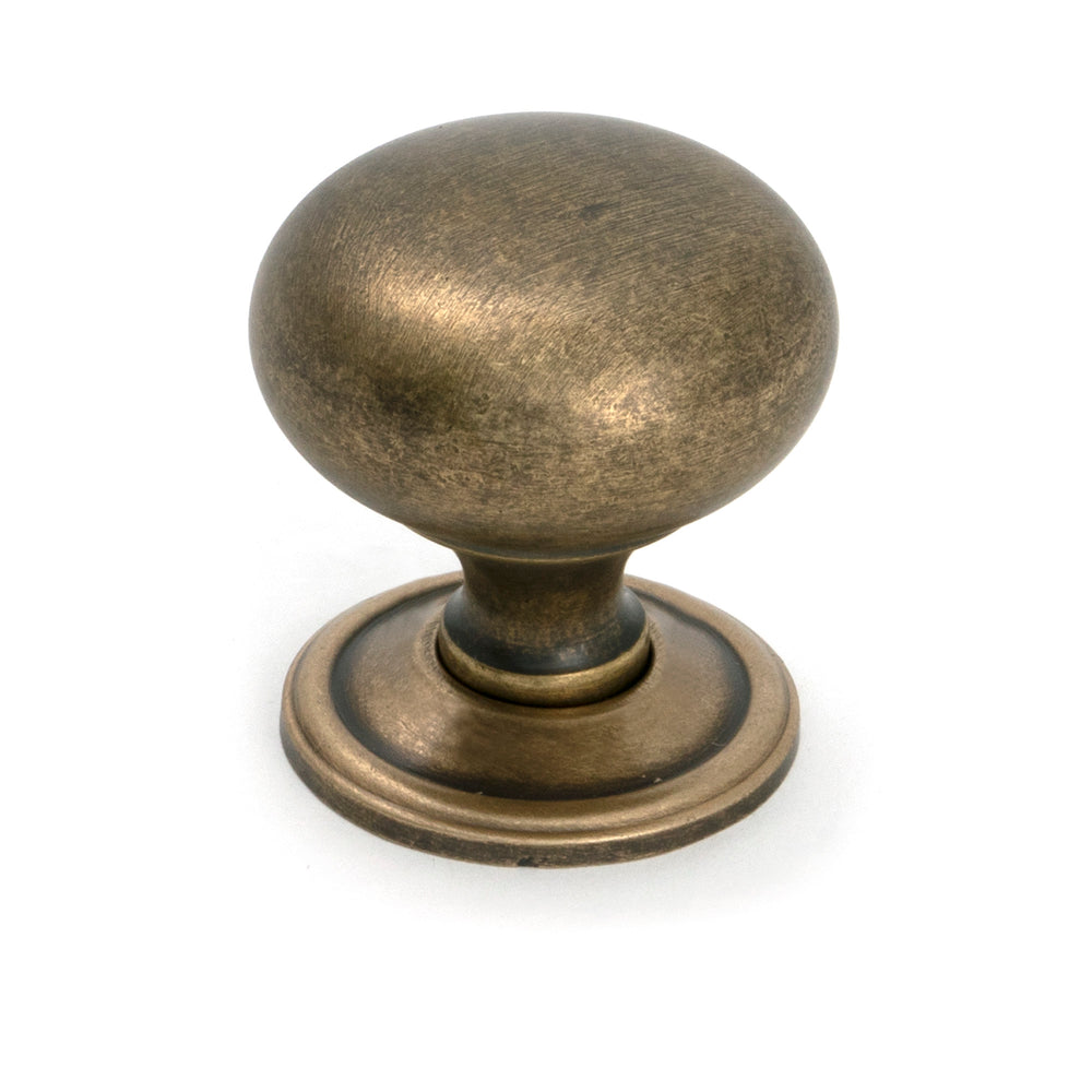 Burnished Brass Mushroom Cabinet Knob 38mm