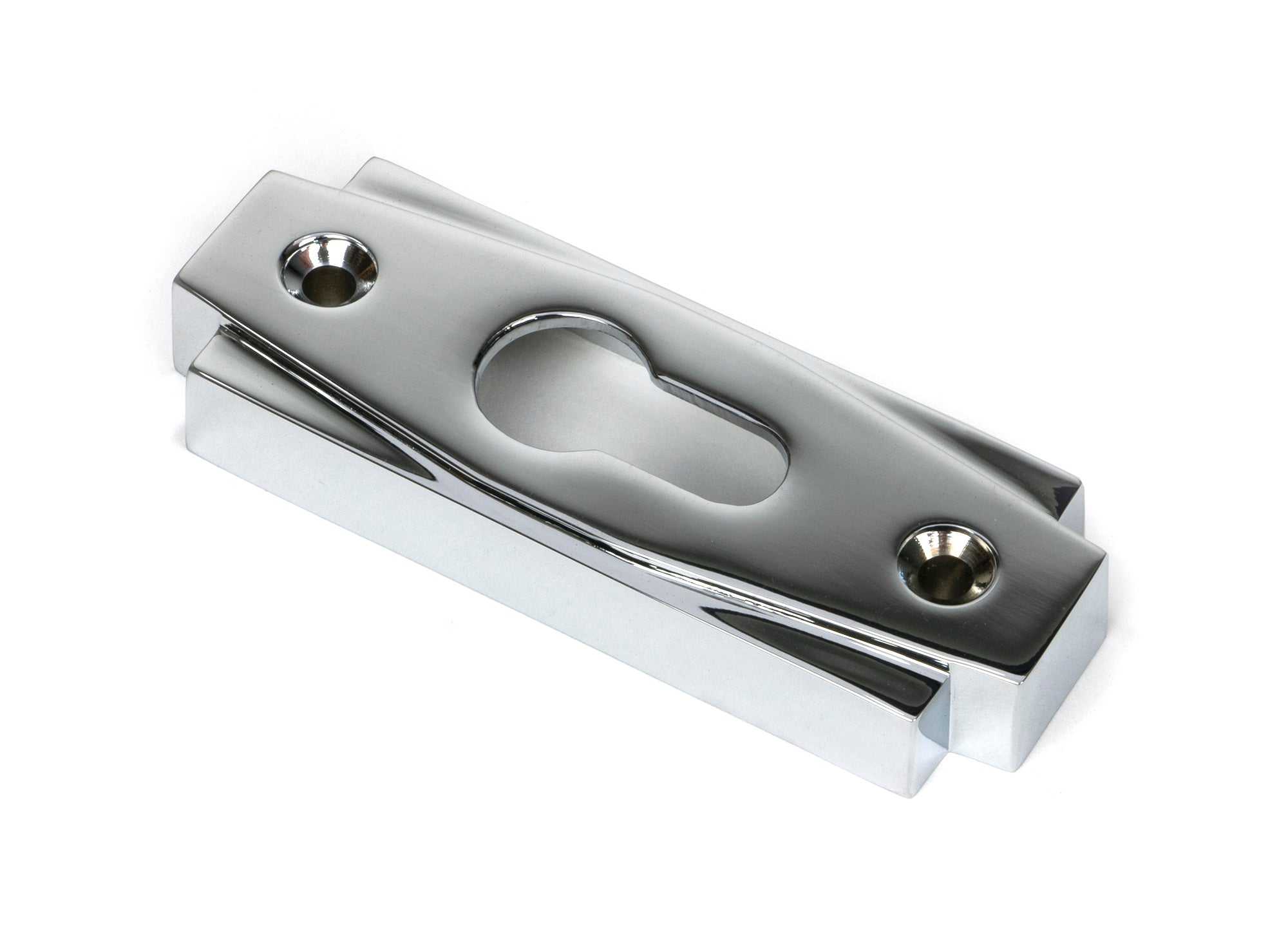 Polished Chrome Art Deco Euro Escutcheon