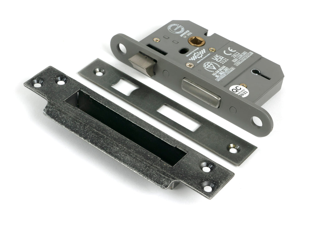 Pewter 2½" 5 Lever BS Sash Lock