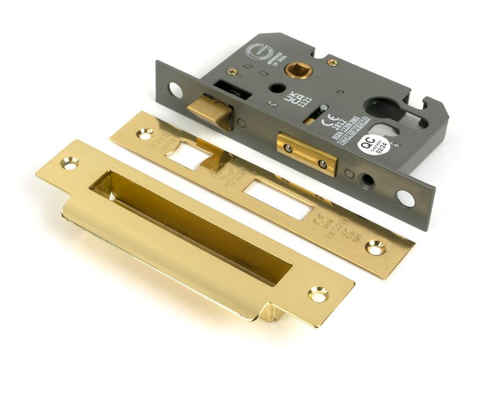 Polished Brass 2½" Euro Profile Sash Lock