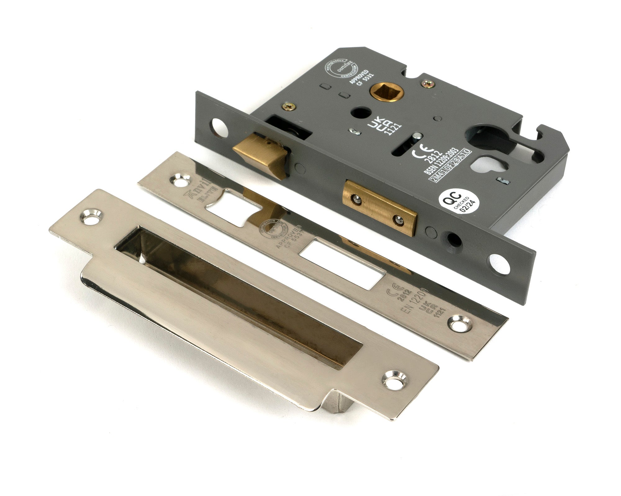 Polished Nickel 3" Euro Profile Sash Lock