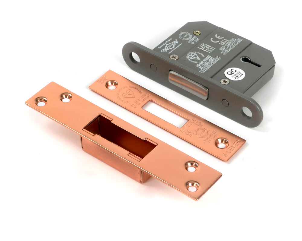 Polished Bronze 2½" 5 Lever BS Dead Lock