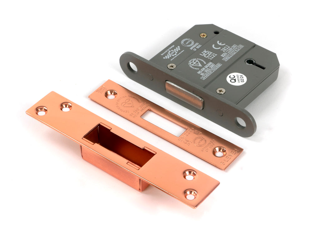 Polished Bronze 3" 5 Lever BS Dead Lock