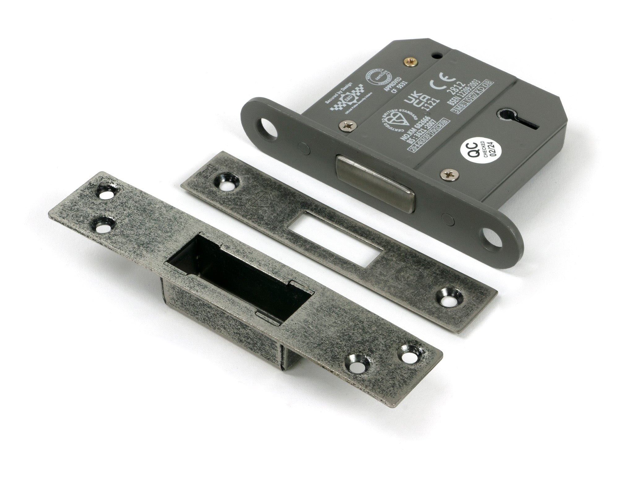 Pewter 3" 5 Lever BS Dead Lock KA