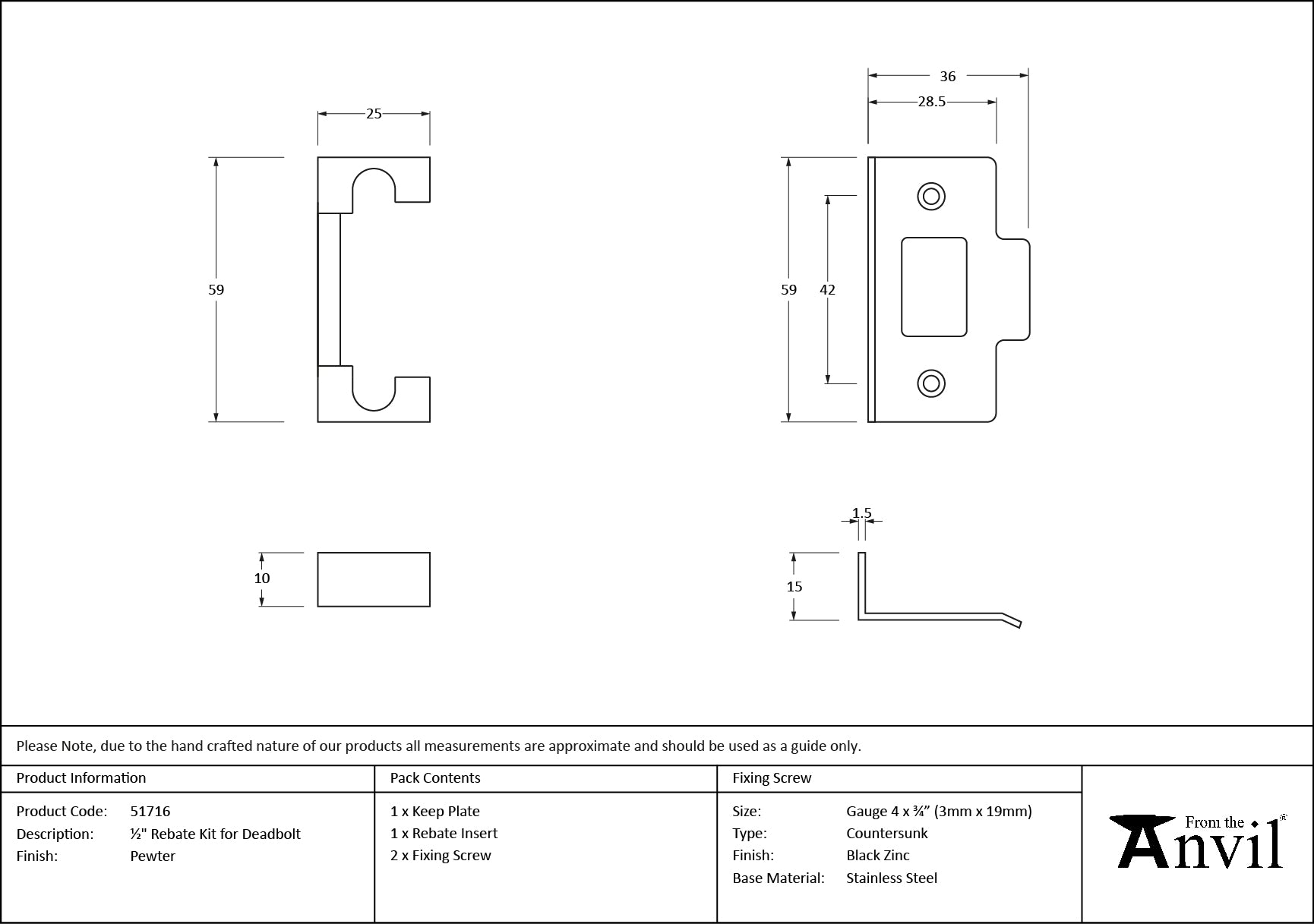 ½" Rebate Kit for Deadbolt