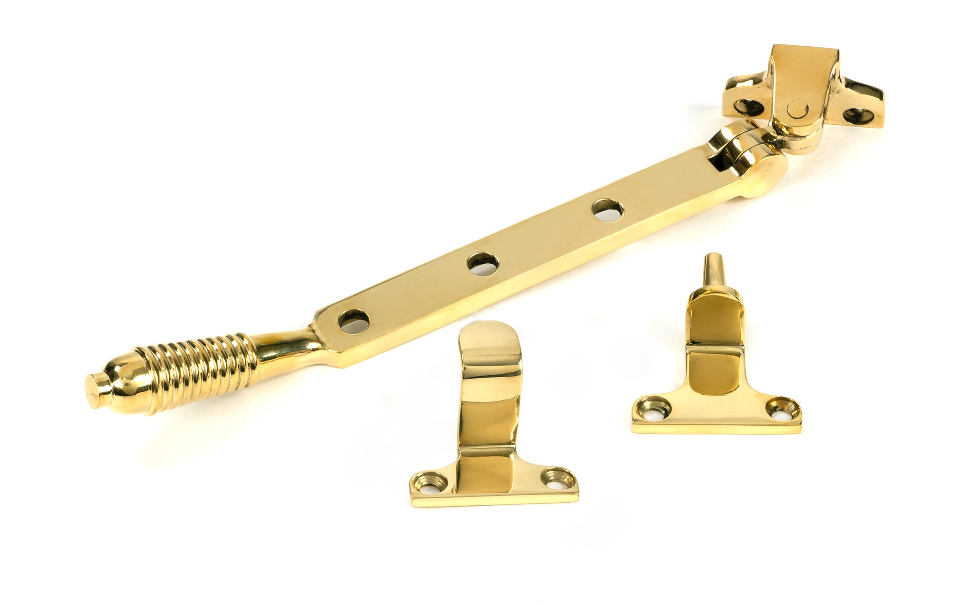 Polished Brass 8" Reeded Stay (Steel Window)