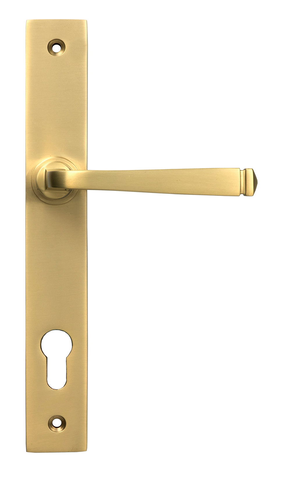 Satin Brass Avon Slimline Lever Espag. Lock Set