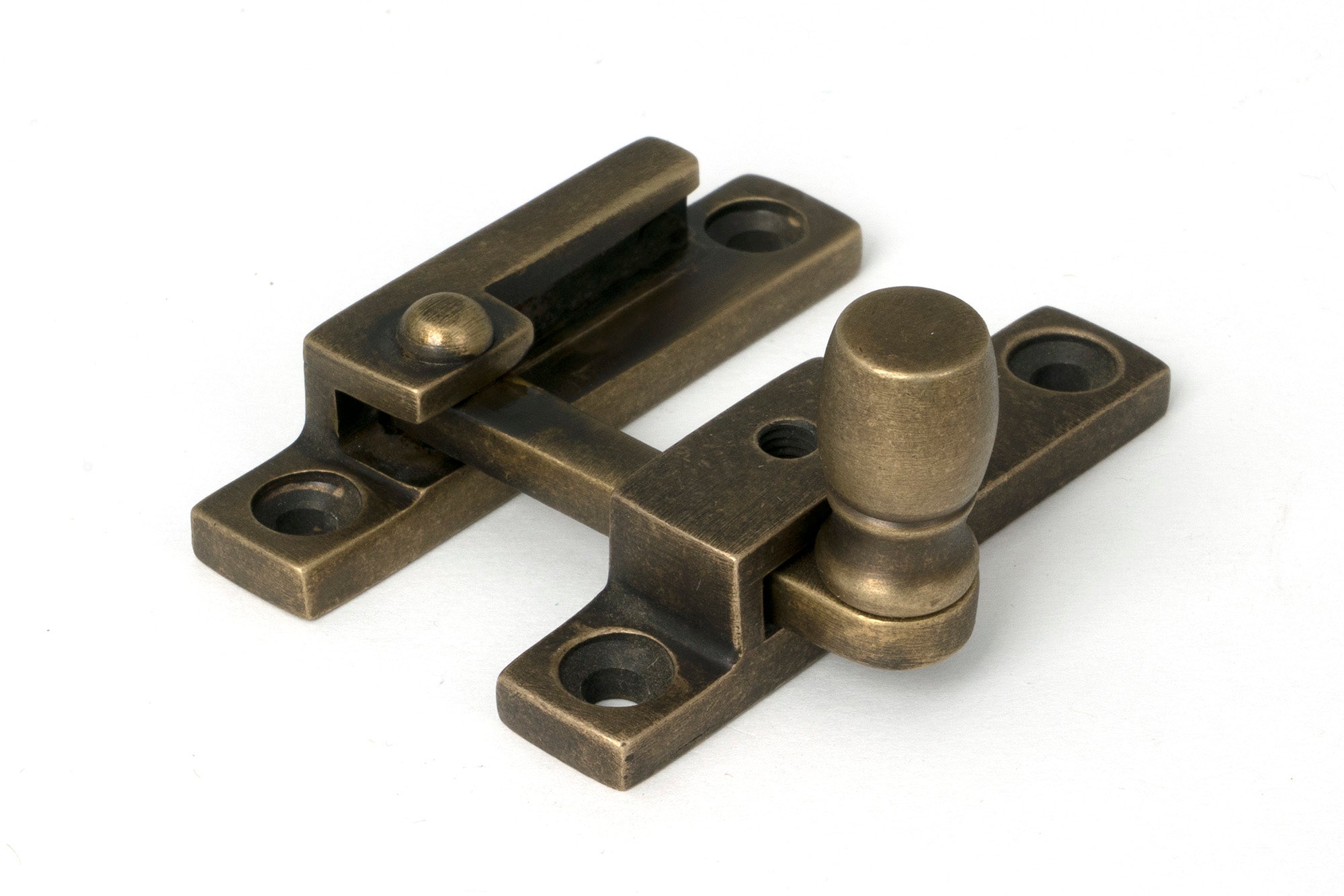 Burnished Brass Mushroom Quadrant Fastener - Narrow