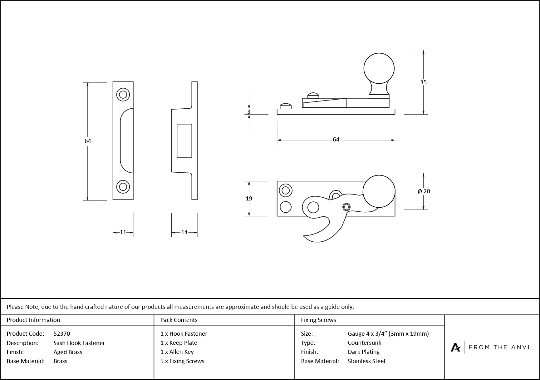 Sash Hook Fastener