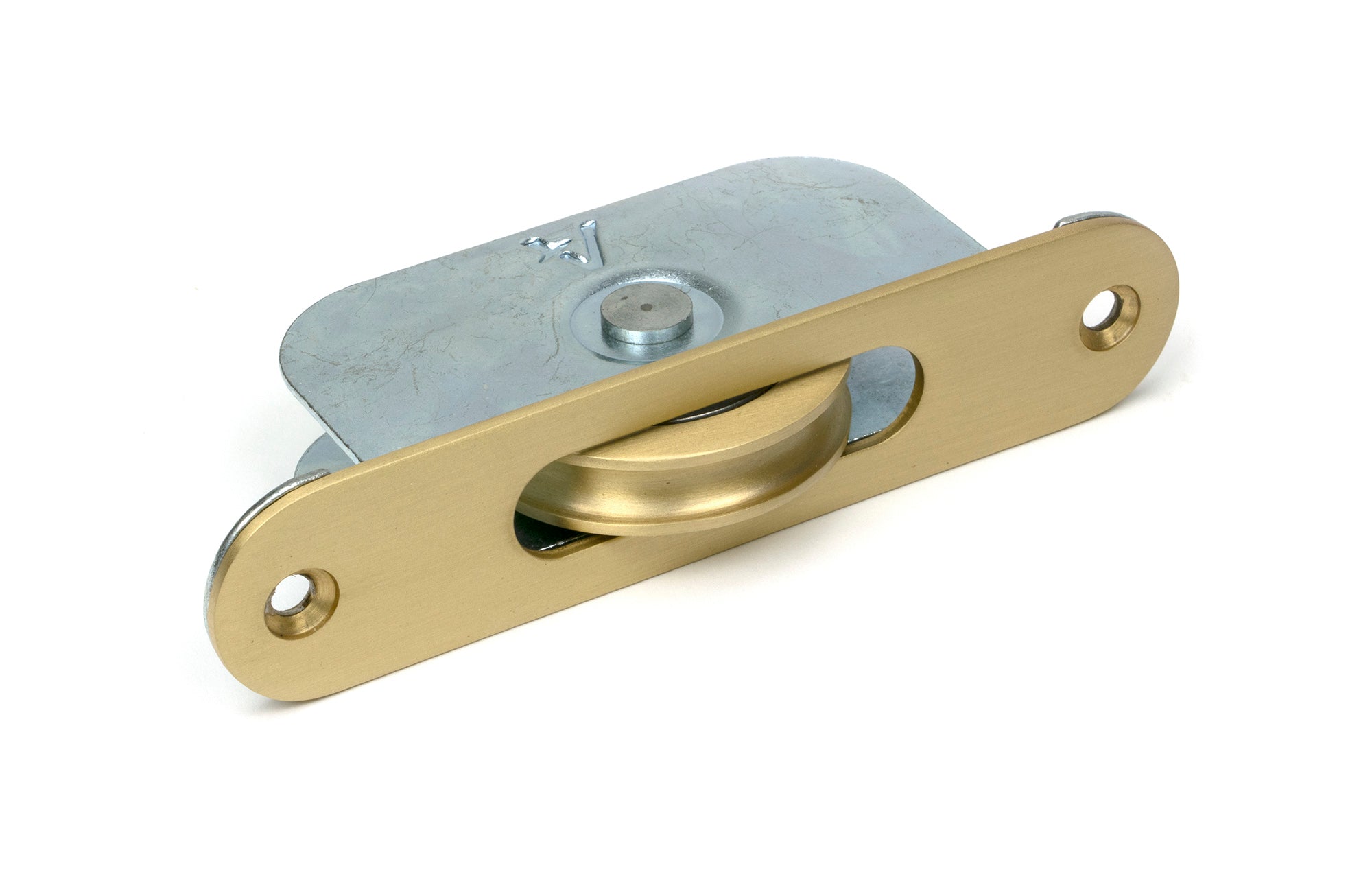 Satin Brass Radiused Sash Pulley 75kg