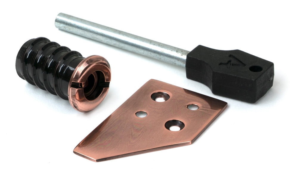 Polished Bronze Key-Flush Sash Stop