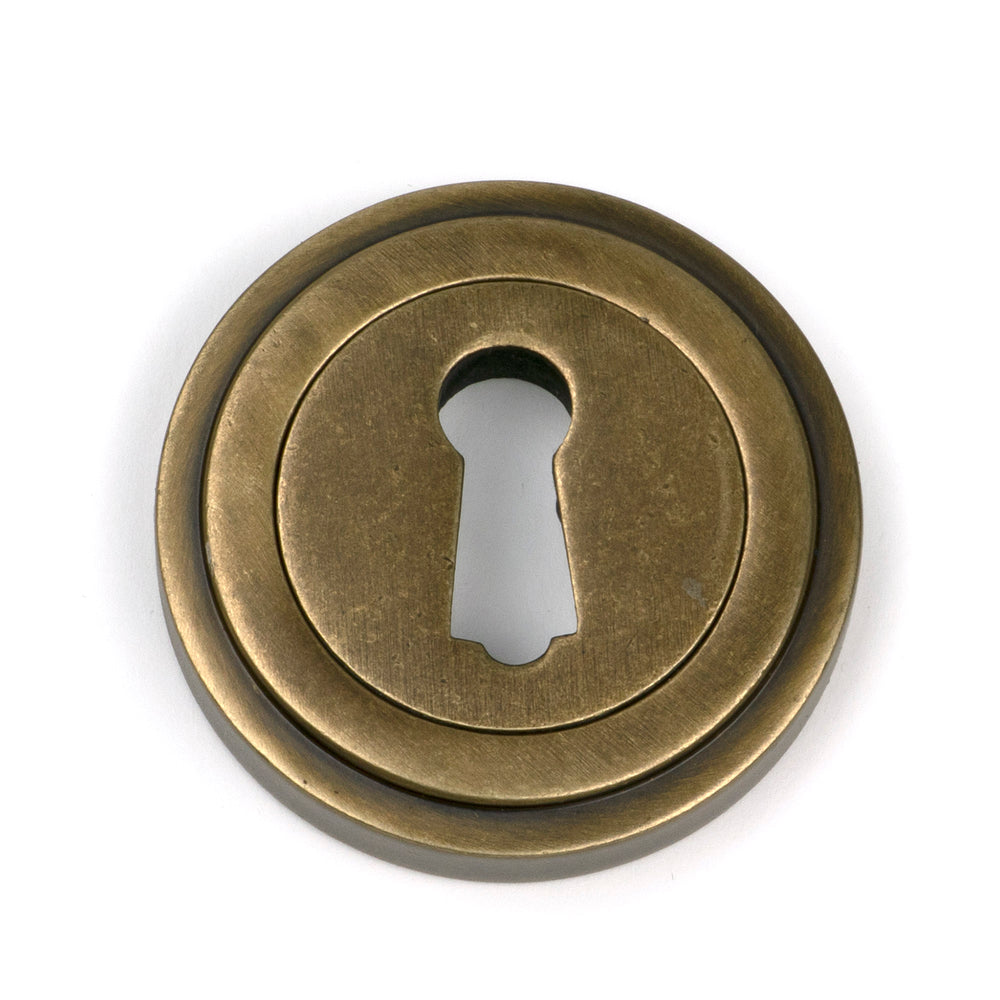 Burnished Brass Round Escutcheon (Art Deco)