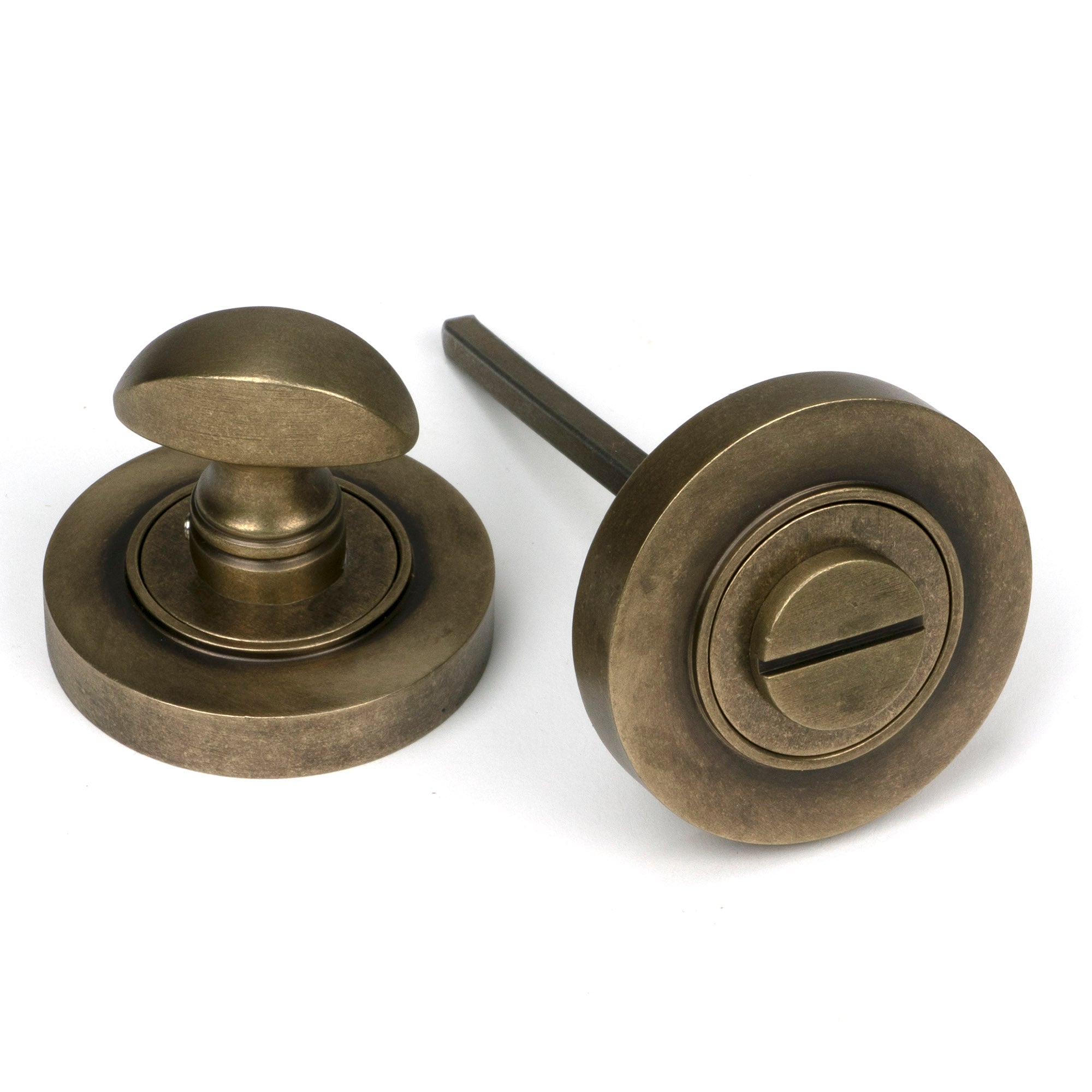 Burnished Brass Round Thumbturn Set (Plain)