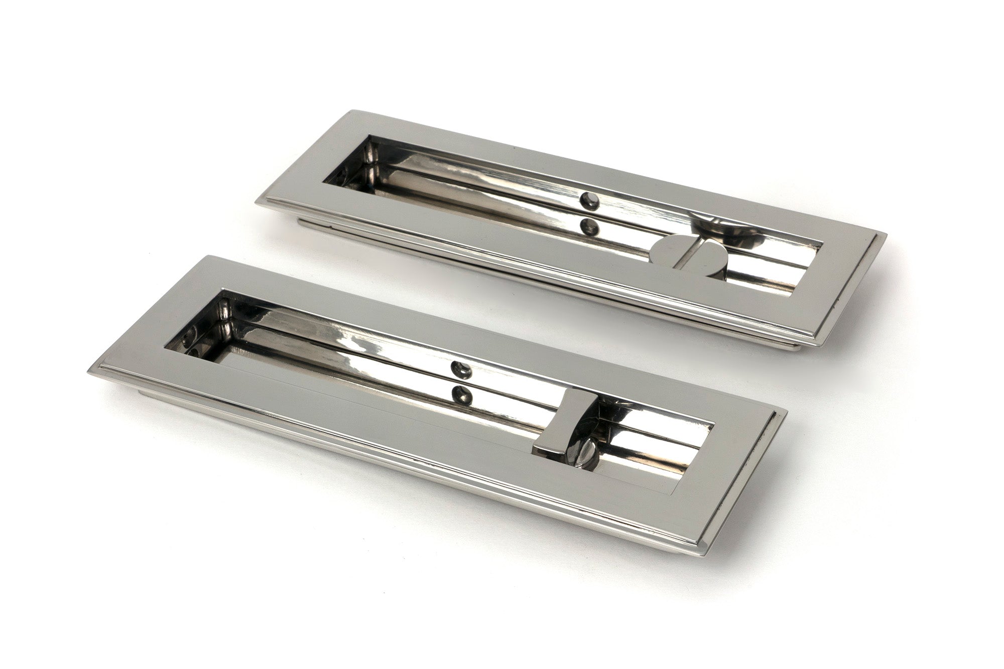 Polished Marine SS (316) 175mm Art Deco Rectangular Pull - Privacy Set