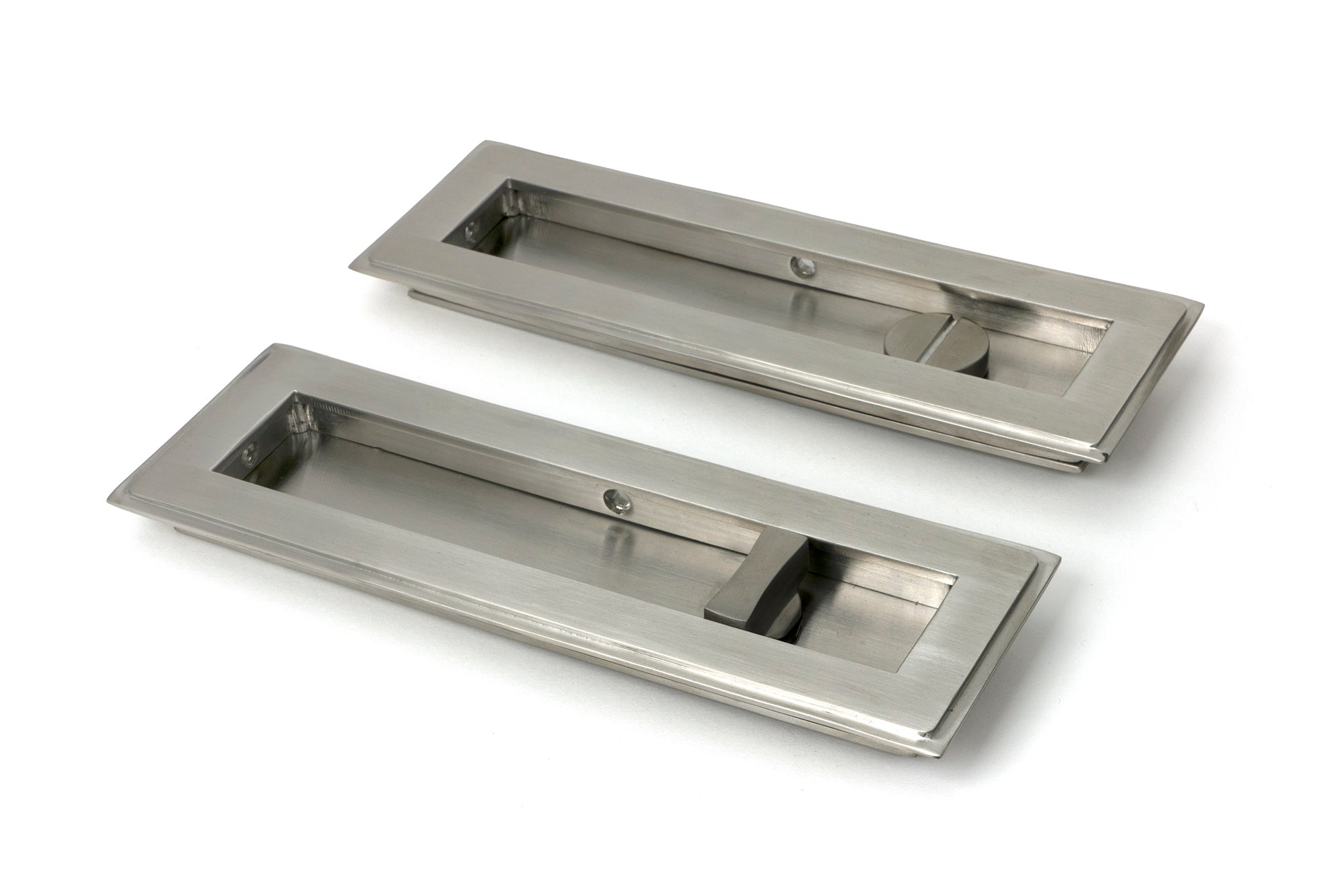 Satin Marine SS (316) 175mm Art Deco Rectangular Pull - Privacy Set