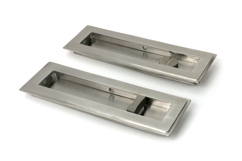 Satin Marine SS (316) 175mm Art Deco Rectangular Pull - Privacy Set