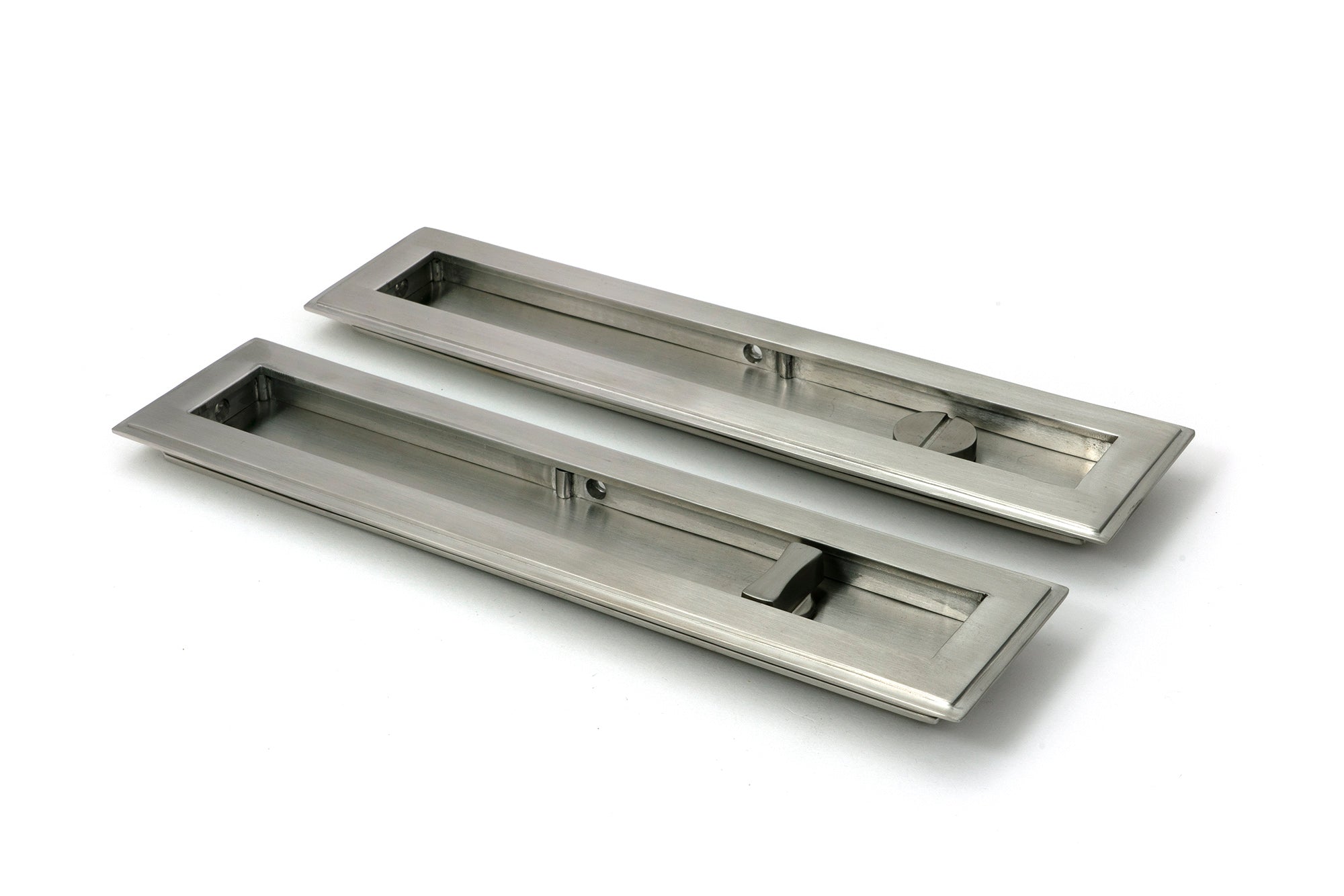 Satin Marine SS (316) 250mm Art Deco Rectangular Pull -Privacy Set